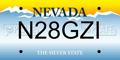 N28GZI Nevada License Plate