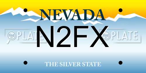 N2FX Nevada License Plate