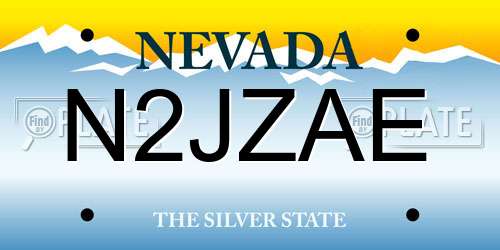 N2JZAE Nevada License Plate