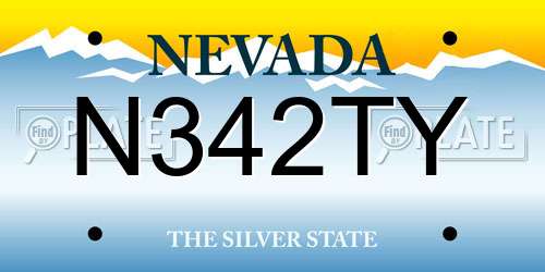 N342TY Nevada License Plate