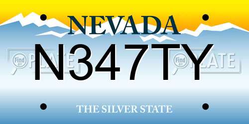 N347TY Nevada License Plate