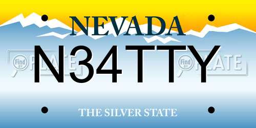 N34TTY Nevada License Plate