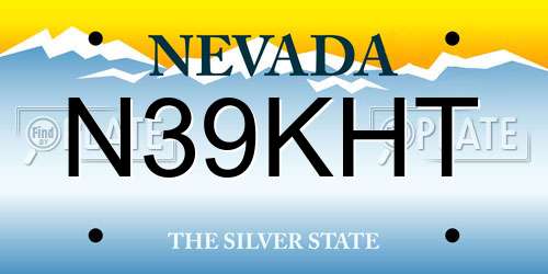 N39KHT Nevada License Plate