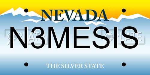 N3MESIS Nevada License Plate