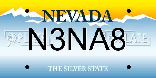 N3NA8 Nevada License Plate