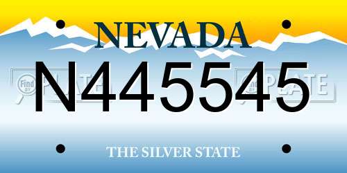 N445545 Nevada License Plate
