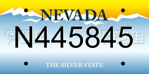 N445845 Nevada License Plate