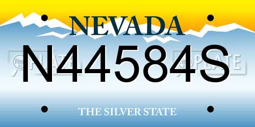 N44584S Nevada License Plate