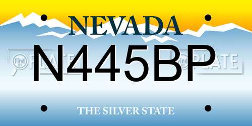 N445BP Nevada License Plate
