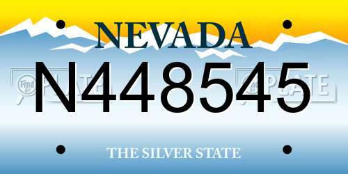 N448545 Nevada License Plate