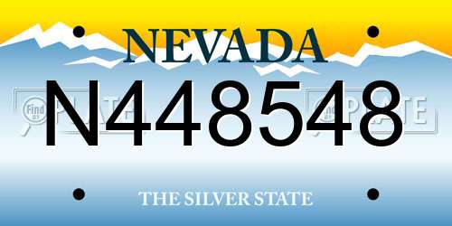 N448548 Nevada License Plate