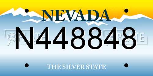 N448848 Nevada License Plate