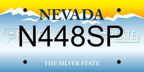 N448SP Nevada License Plate
