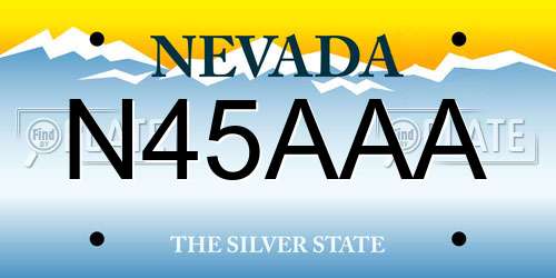 N45AAA Nevada License Plate