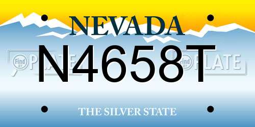 N4658T Nevada License Plate