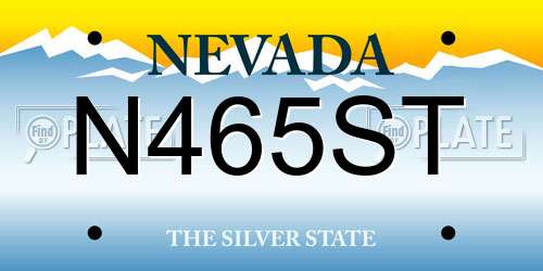 N465ST Nevada License Plate