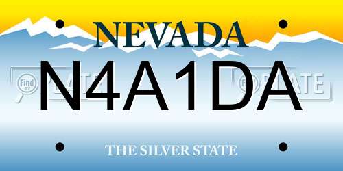 N4A1DA Nevada License Plate