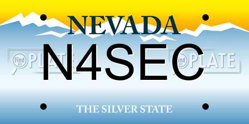 N4SEC Nevada License Plate