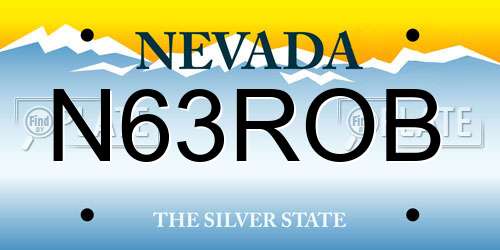 N63ROB Nevada License Plate