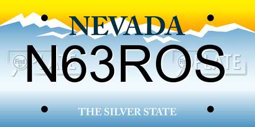 N63ROS Nevada License Plate