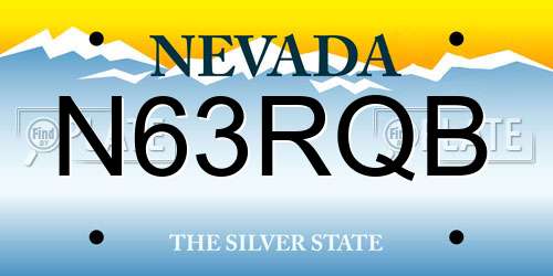 N63RQB Nevada License Plate