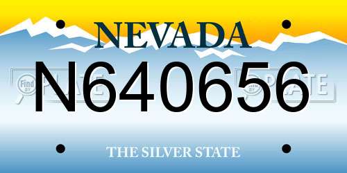 N640656 Nevada License Plate