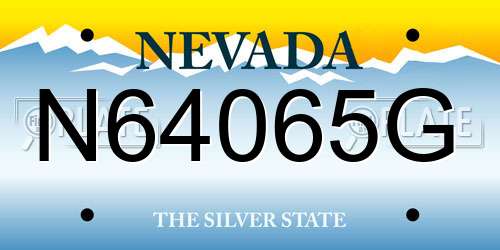 N64065G Nevada License Plate