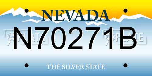 N70271B Nevada License Plate