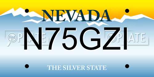 N75GZI Nevada License Plate