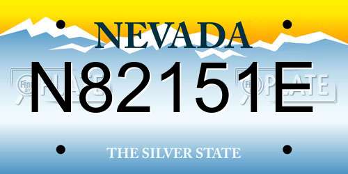 N82151E Nevada License Plate