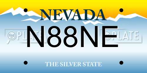N88NE Nevada License Plate