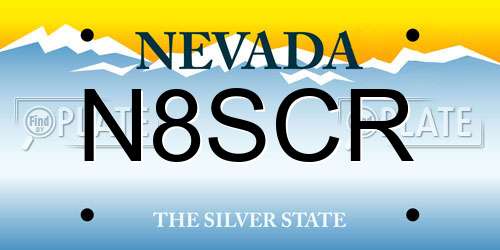 N8SCR Nevada License Plate