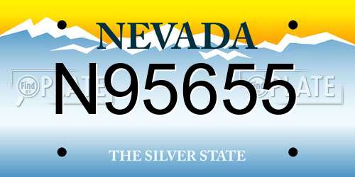 N95655 Nevada License Plate