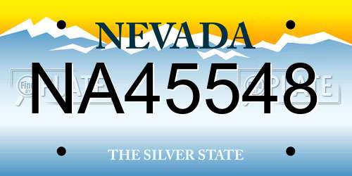 NA45548 Nevada License Plate