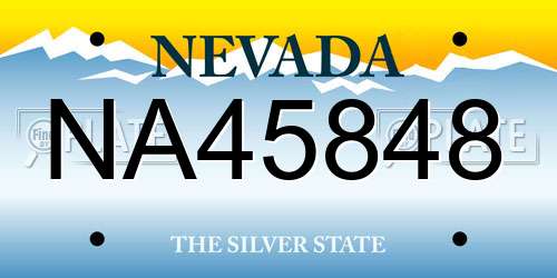 NA45848 Nevada License Plate