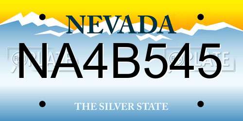 NA4B545 Nevada License Plate