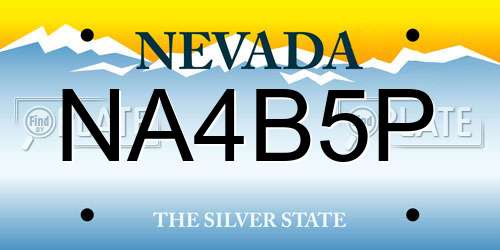 NA4B5P Nevada License Plate