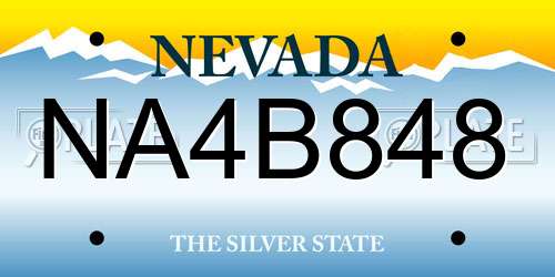 NA4B848 Nevada License Plate