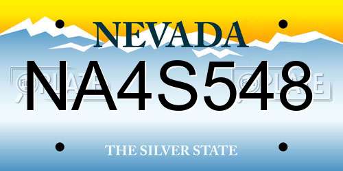 NA4S548 Nevada License Plate
