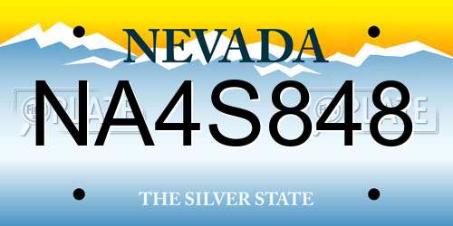 NA4S848 Nevada License Plate
