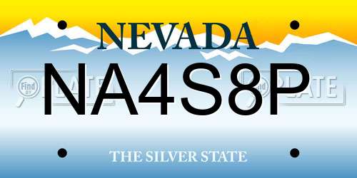 NA4S8P Nevada License Plate
