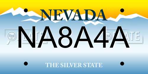 NA8A4A Nevada License Plate