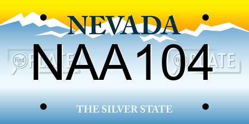 NAA104 Nevada License Plate