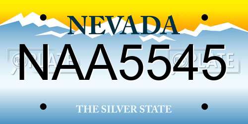 NAA5545 Nevada License Plate