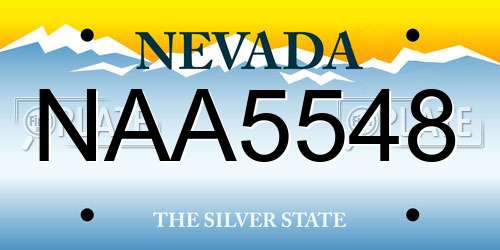 NAA5548 Nevada License Plate