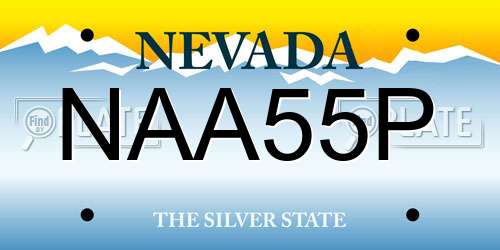 NAA55P Nevada License Plate