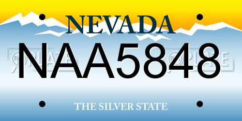 NAA5848 Nevada License Plate