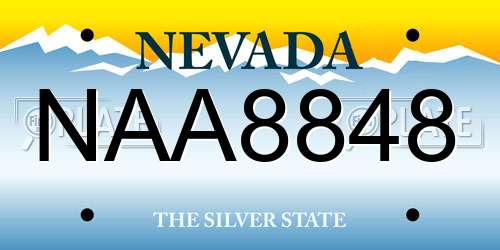 NAA8848 Nevada License Plate