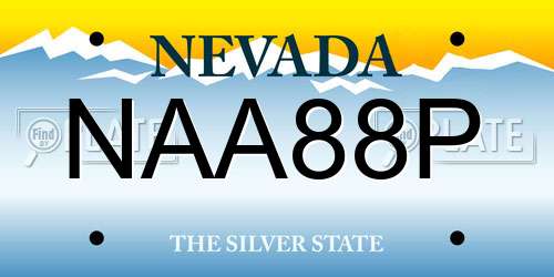 NAA88P Nevada License Plate