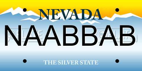 NAABBAB Nevada License Plate